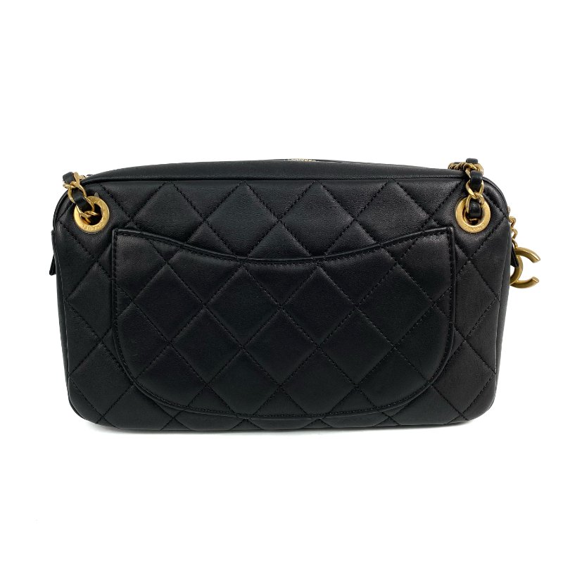 △ Chanel 香奈兒 Black Calfskin Gold Tone Metal Chain Shoulder Bag No.28 AS0773 黑色小牛皮金色金屬鏈條肩背袋 No.28 AS0773 -267001427-2