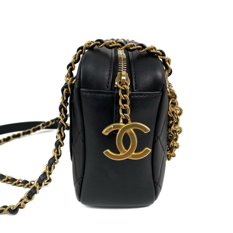 △ Chanel 香奈兒 Black Calfskin Gold Tone Metal Chain Shoulder Bag No.28 AS0773 黑色小牛皮金色金屬鏈條肩背袋 No.28 AS0773 -267001427-4