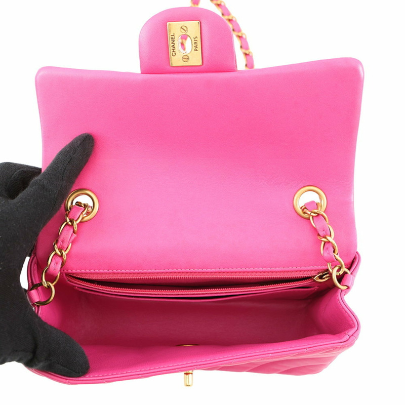 香奈兒迷你絎縫20人字紋可可標誌羊皮鏈單肩包 A69900 女士手提包-4