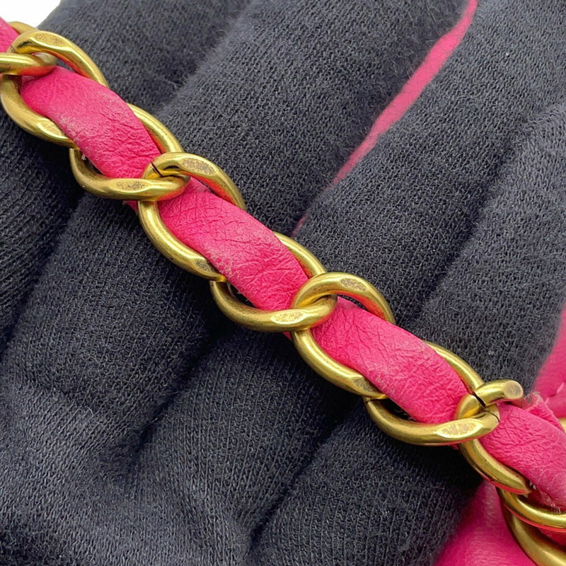 香奈兒迷你絎縫20人字紋可可標誌羊皮鏈單肩包 A69900 女士手提包-10