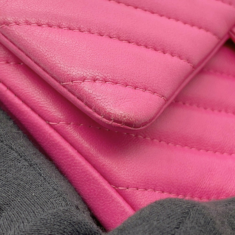 香奈兒迷你絎縫20人字紋可可標誌羊皮鏈單肩包 A69900 女士手提包-12