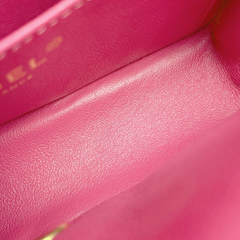 香奈兒迷你絎縫20人字紋可可標誌羊皮鏈單肩包 A69900 女士手提包-13