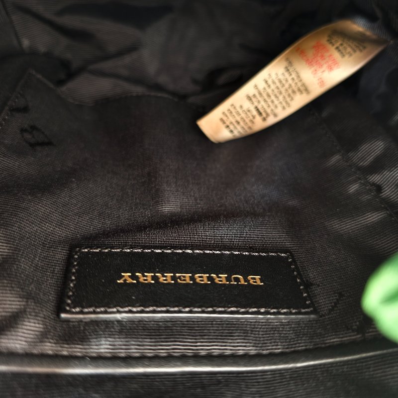 博柏利/Burberry 綠色尼龍雙肩背包 金色五金 尺寸:16*26*11cm 98新-9