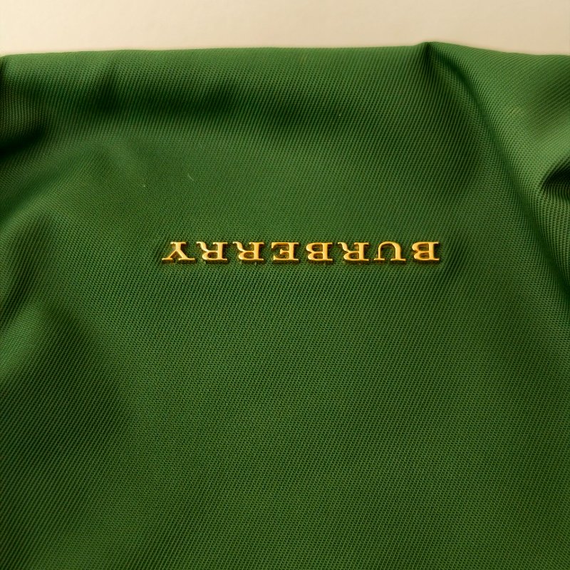 博柏利/Burberry 綠色尼龍雙肩背包 金色五金 尺寸:16*26*11cm 98新-18