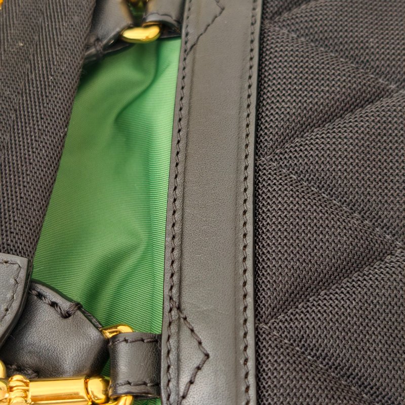 博柏利/Burberry 綠色尼龍雙肩背包 金色五金 尺寸:16*26*11cm 98新-24