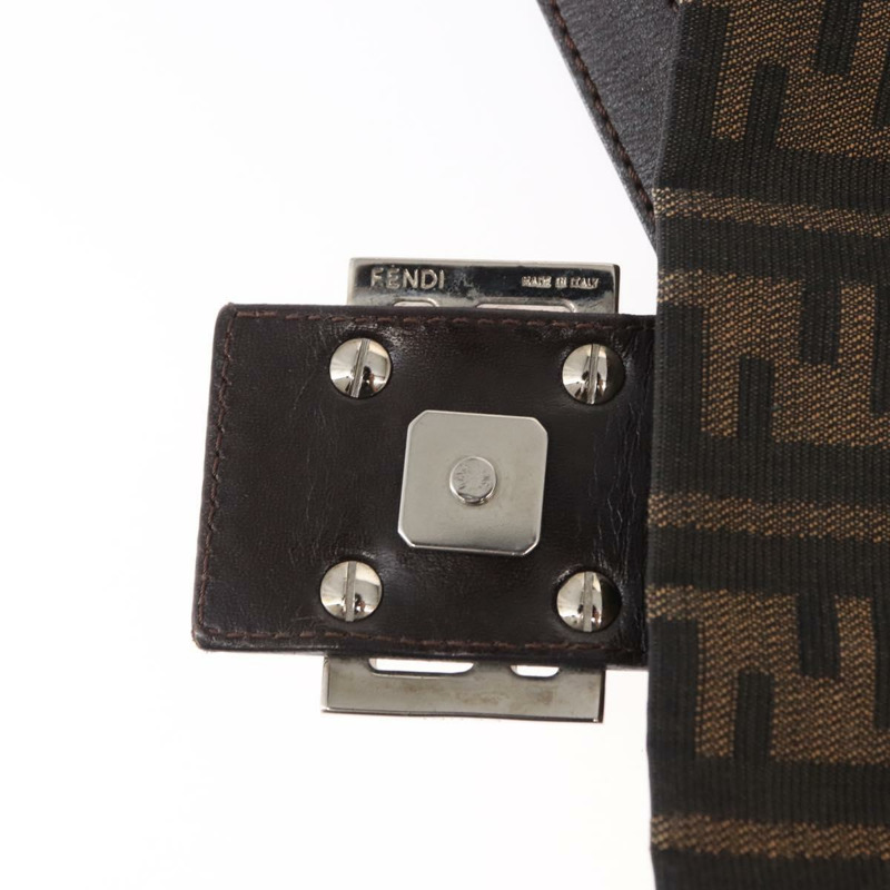 【日本直送】FENDI Zucca帆布Mamma Baguette單肩包 黑色棕色 正品 ka126-9