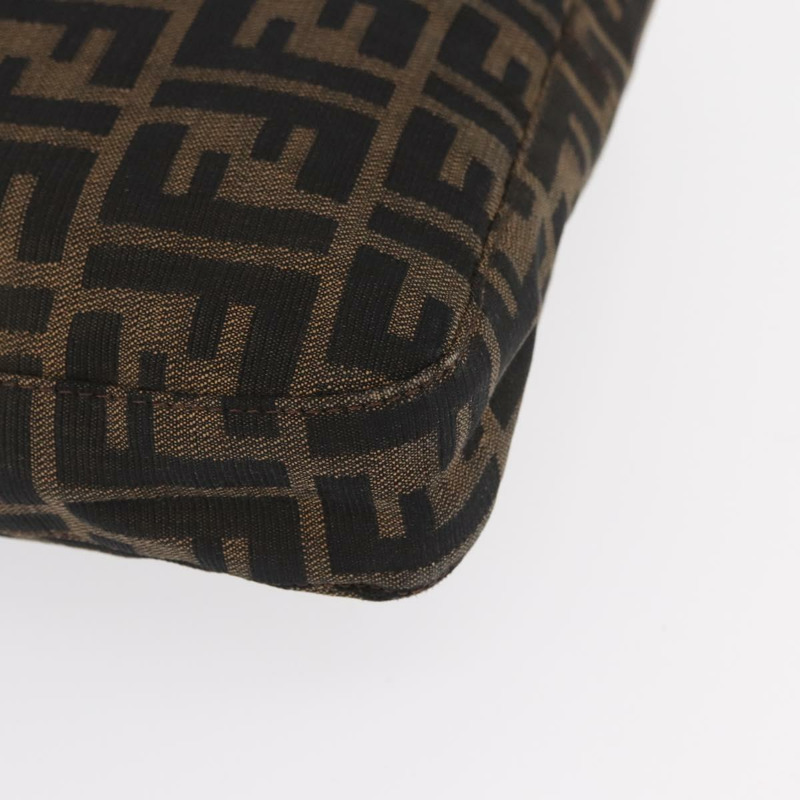 【日本直送】FENDI Zucca帆布Mamma Baguette單肩包 黑色棕色 正品 ka126-13