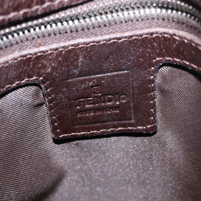 【日本直送】FENDI Zucca帆布Mamma Baguette單肩包 黑色棕色 正品 ka126-19