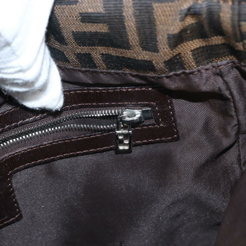 【日本直送】FENDI Zucca帆布Mamma Baguette單肩包 黑色棕色 正品 ka126-22