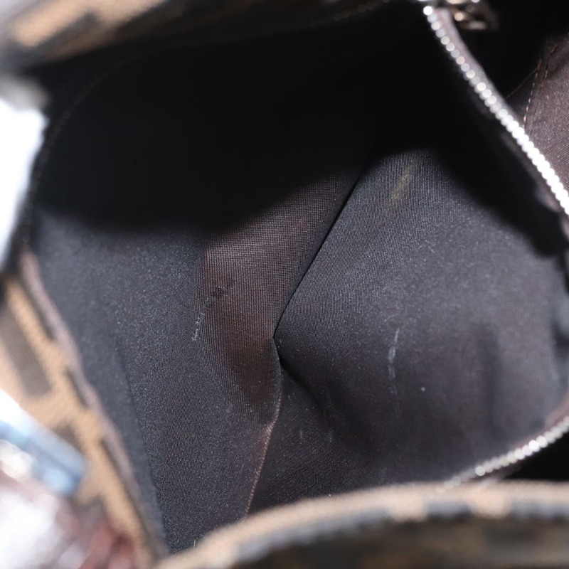 【日本直送】FENDI Zucca帆布Mamma Baguette單肩包 黑色棕色 正品 ka126-23