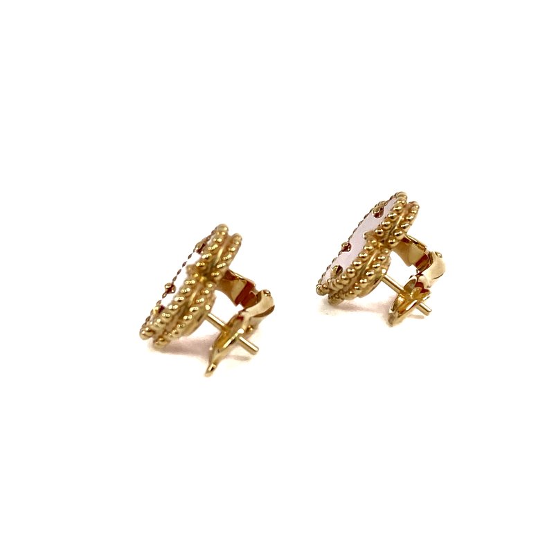 △ Van Cleef & Arpels 梵克雅寶 Vintage Alhambra Earrings 18K Yellow Gold Carnelian Earrings 7.49g 18K 黃金紅玉髓耳環 7.49g -267000843-4