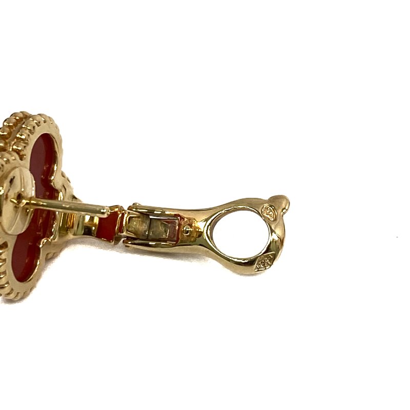 △ Van Cleef & Arpels 梵克雅寶 Vintage Alhambra Earrings 18K Yellow Gold Carnelian Earrings 7.49g 18K 黃金紅玉髓耳環 7.49g -267000843-8