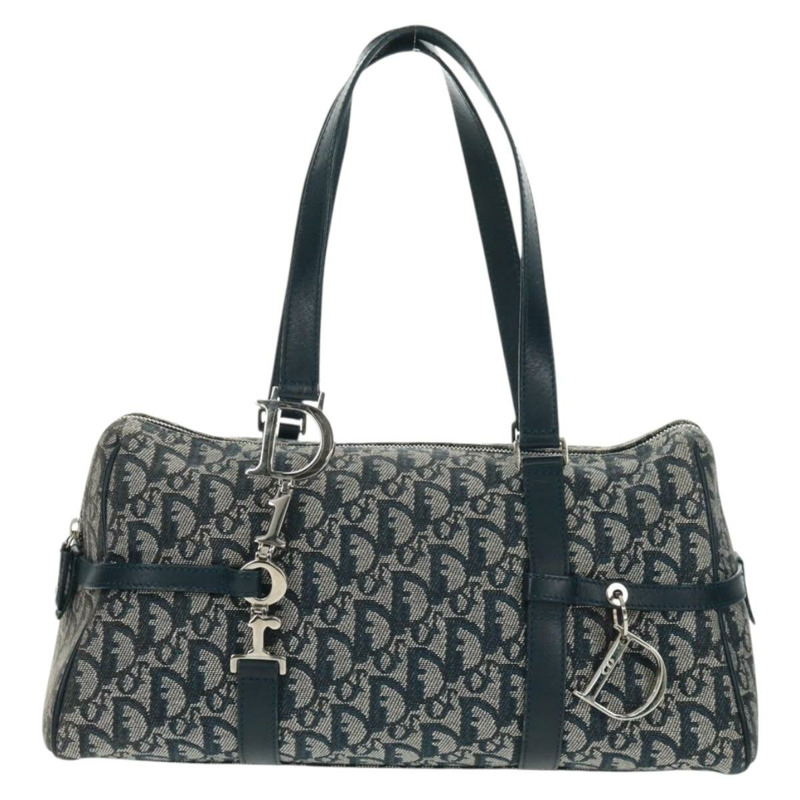【日本直送】Christian Dior Trotter帆布手提包 海軍藍 銀色 正品 ki6384-1