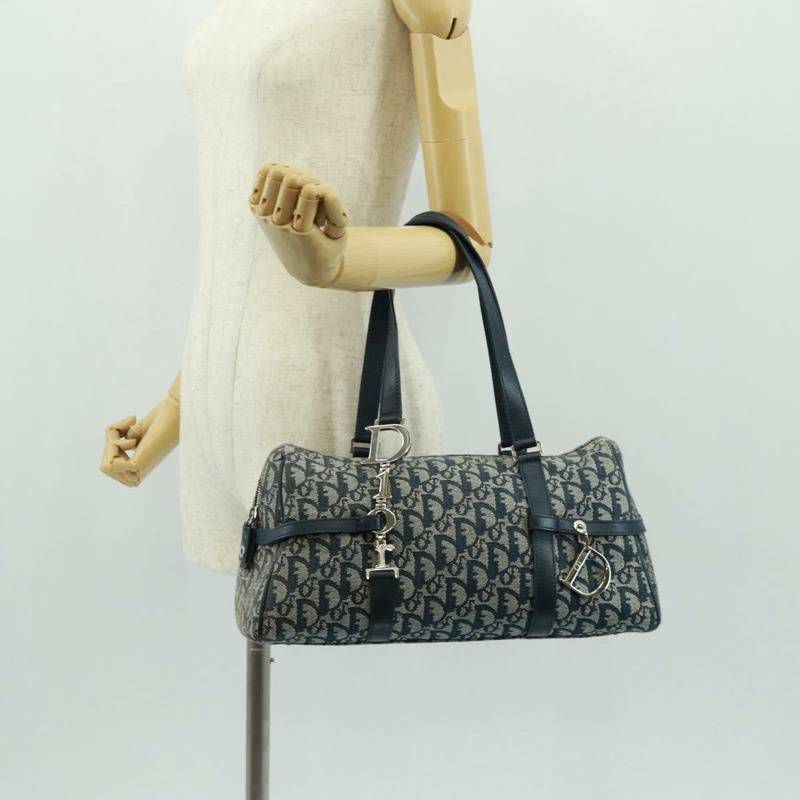 【日本直送】Christian Dior Trotter帆布手提包 海軍藍 銀色 正品 ki6384-23