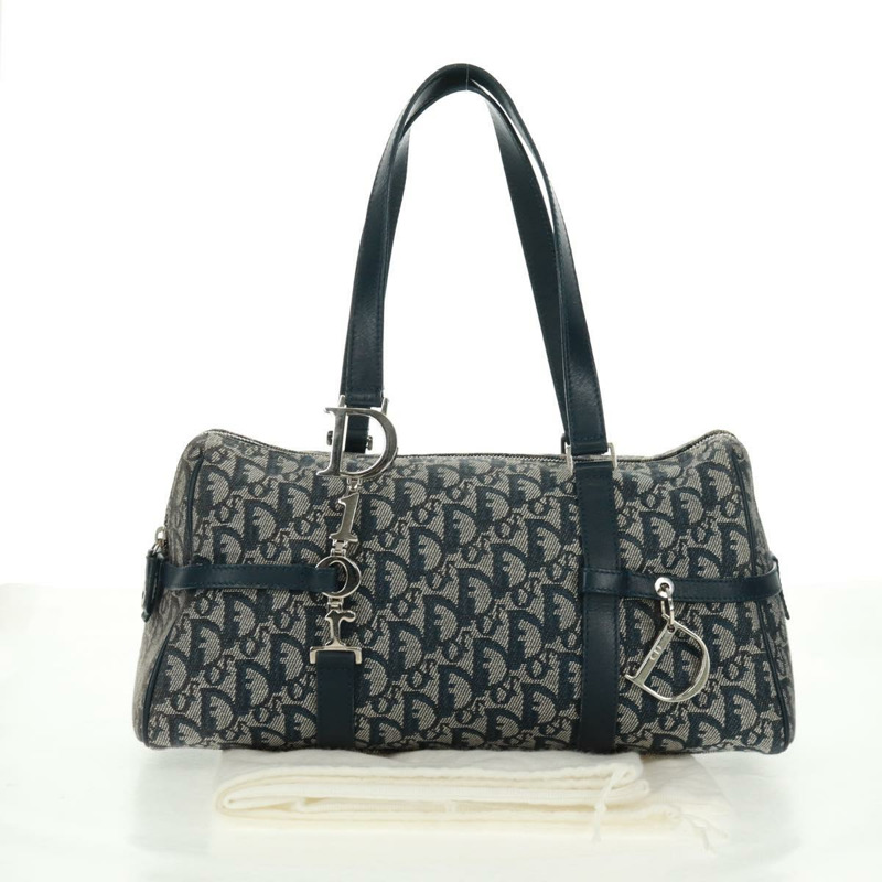 【日本直送】Christian Dior Trotter帆布手提包 海軍藍 銀色 正品 ki6384-24