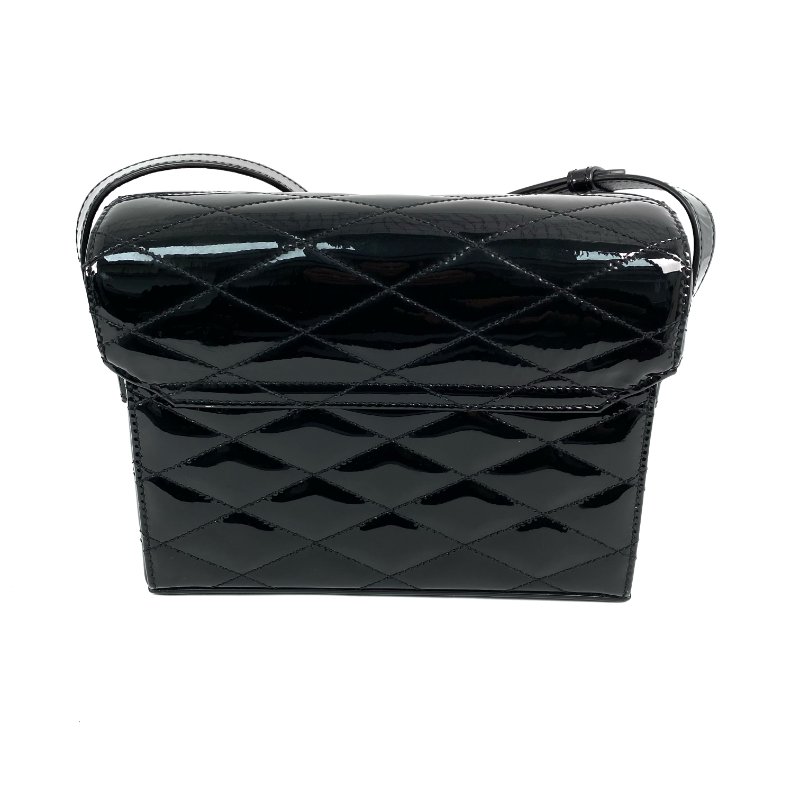 △ Saint Laurent 聖羅蘭 Black Patent Leather June Box Crossbody Bag 黑色漆皮斜背袋 - 267001390-2