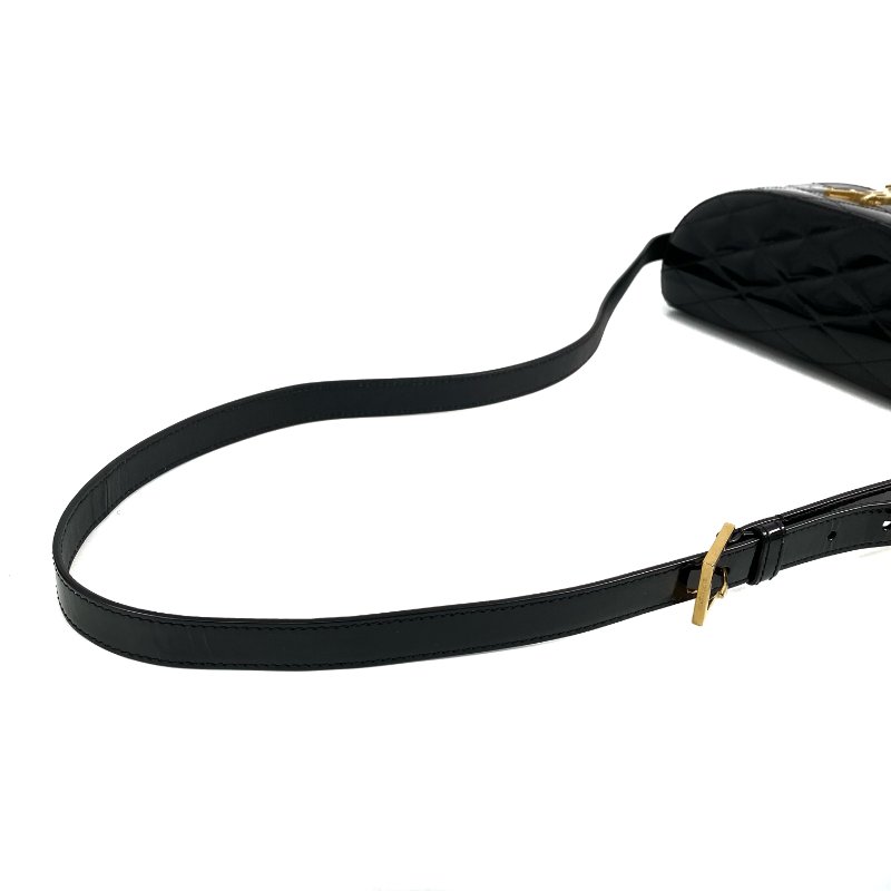 △ Saint Laurent 聖羅蘭 Black Patent Leather June Box Crossbody Bag 黑色漆皮斜背袋 - 267001390-7