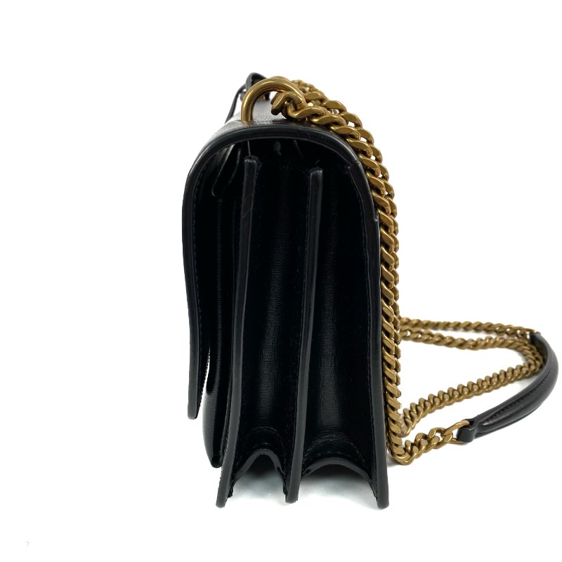 △ Saint Laurent 聖羅蘭 Black Calfskin Sunset Medium Chain Shoulder Bag 黑色小牛皮鎖鏈肩背袋 - 267001328-3