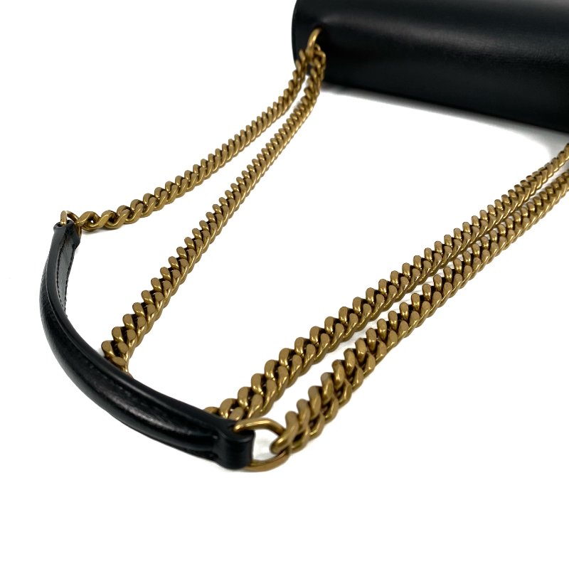 △ Saint Laurent 聖羅蘭 Black Calfskin Sunset Medium Chain Shoulder Bag 黑色小牛皮鎖鏈肩背袋 - 267001328-7