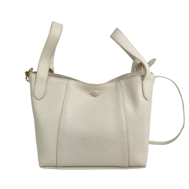 △ Dior 迪奧 White Calfskin Signature Bucket 2 Way Bag 白色小牛皮兩用水桶袋 - 267001191-2