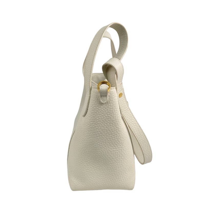 △ Dior 迪奧 White Calfskin Signature Bucket 2 Way Bag 白色小牛皮兩用水桶袋 - 267001191-3