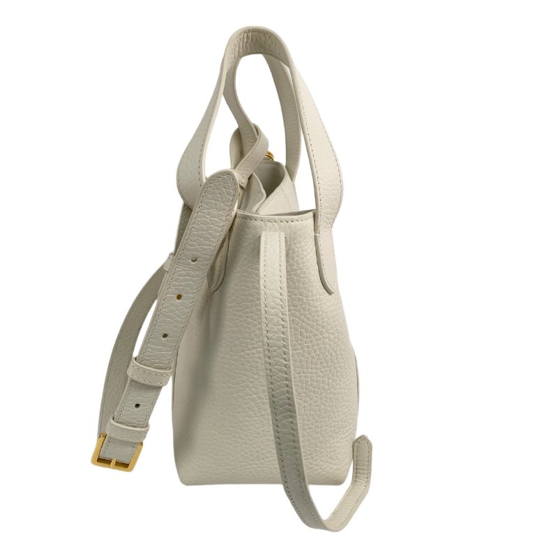 △ Dior 迪奧 White Calfskin Signature Bucket 2 Way Bag 白色小牛皮兩用水桶袋 - 267001191-4