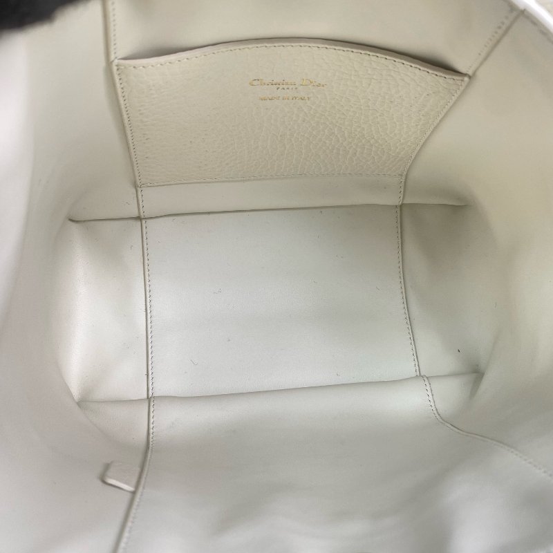 △ Dior 迪奧 White Calfskin Signature Bucket 2 Way Bag 白色小牛皮兩用水桶袋 - 267001191-15