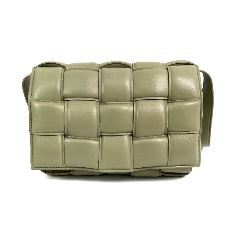 ☆ Bottega Veneta 寳緹嘉 Grey Green Sheepskin Padded Cassette Shoulder Bag 灰綠色羊皮肩背袋 - 267001331-1