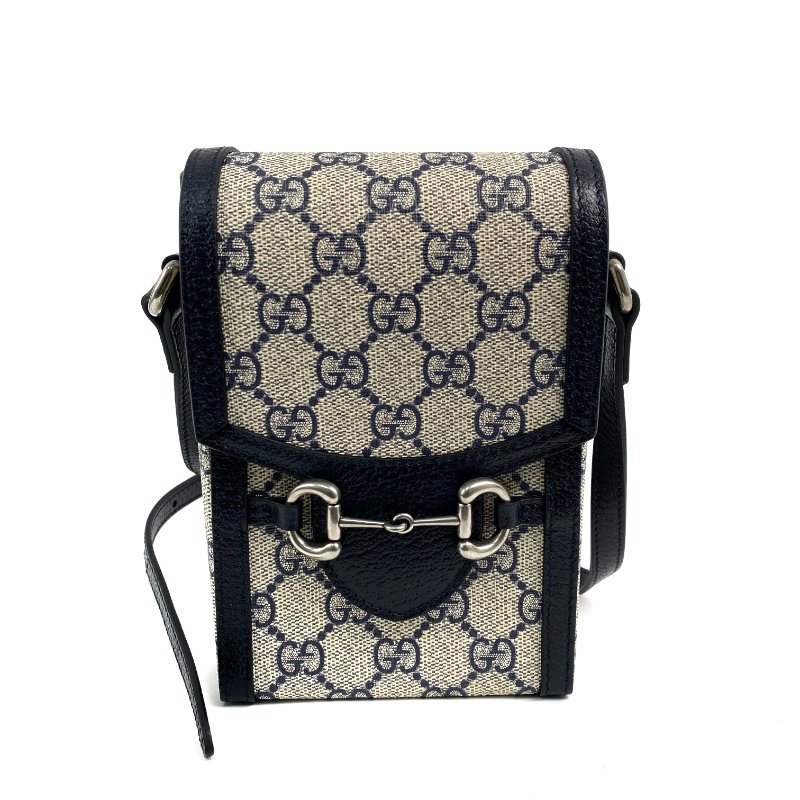 ☆Gucci古馳 Beige, Navy Coated Canvas GG Monogram Shoulder Bag 625615 米色, 深藍色塗層帆布 GG花紋肩背袋 625615 -267001483-1