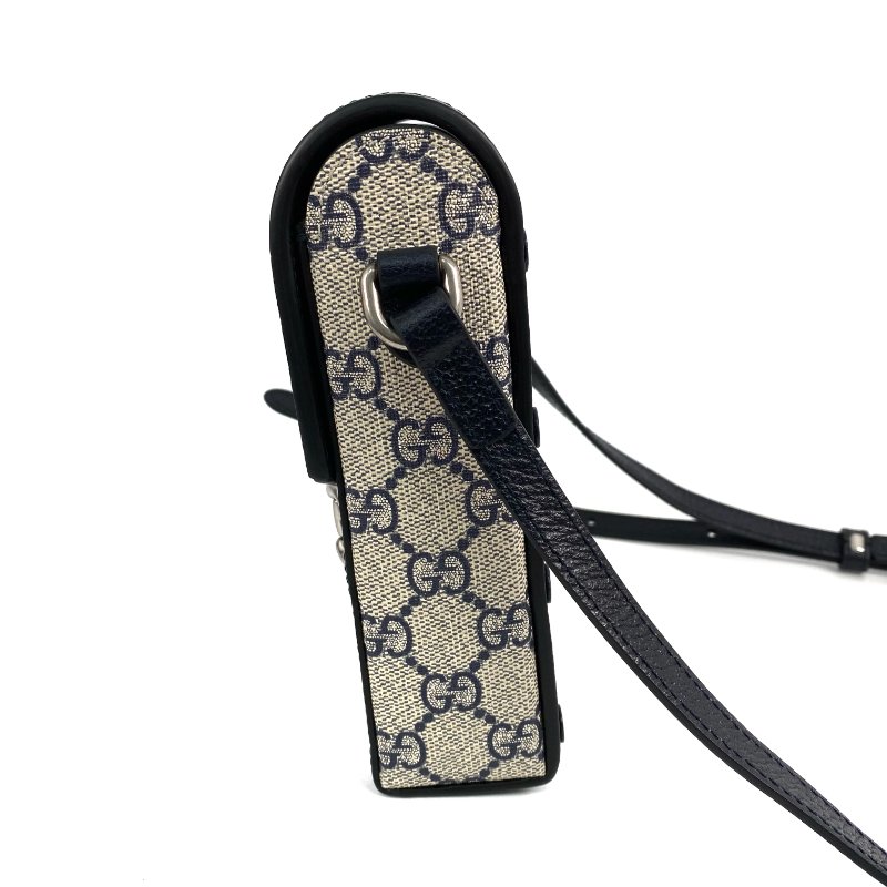 ☆Gucci古馳 Beige, Navy Coated Canvas GG Monogram Shoulder Bag 625615 米色, 深藍色塗層帆布 GG花紋肩背袋 625615 -267001483-3