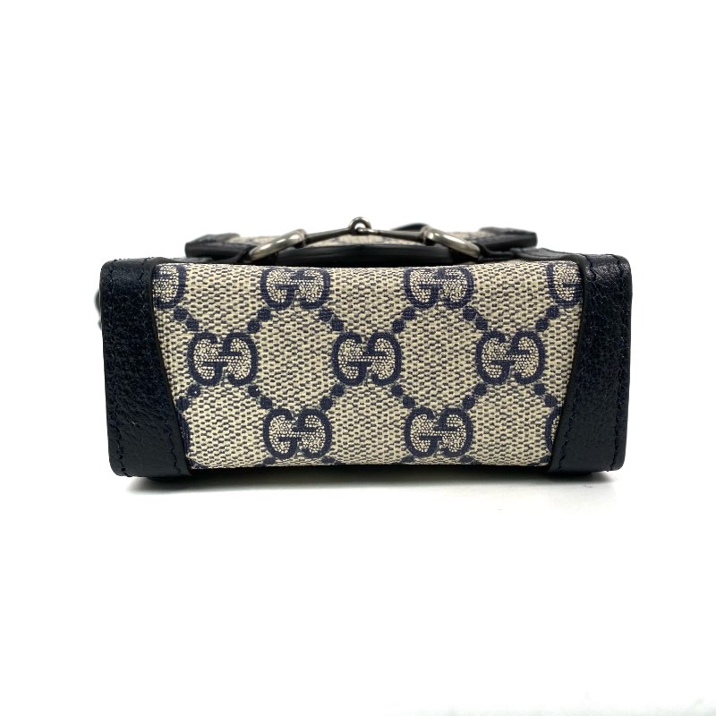 ☆Gucci古馳 Beige, Navy Coated Canvas GG Monogram Shoulder Bag 625615 米色, 深藍色塗層帆布 GG花紋肩背袋 625615 -267001483-5