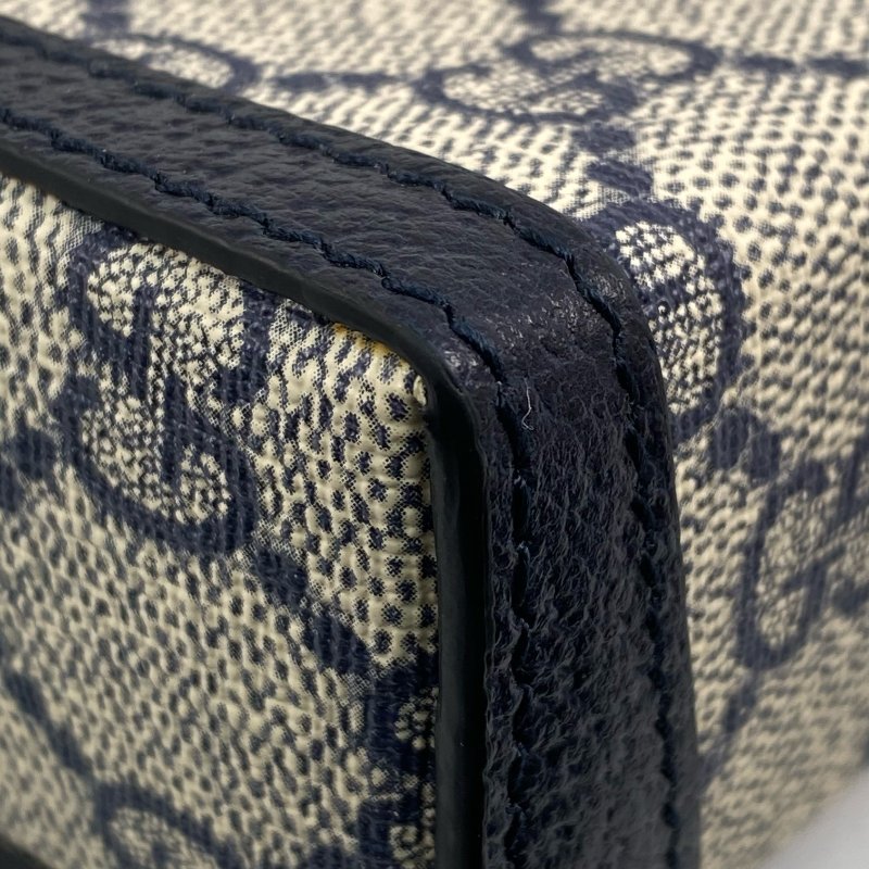 ☆Gucci古馳 Beige, Navy Coated Canvas GG Monogram Shoulder Bag 625615 米色, 深藍色塗層帆布 GG花紋肩背袋 625615 -267001483-8