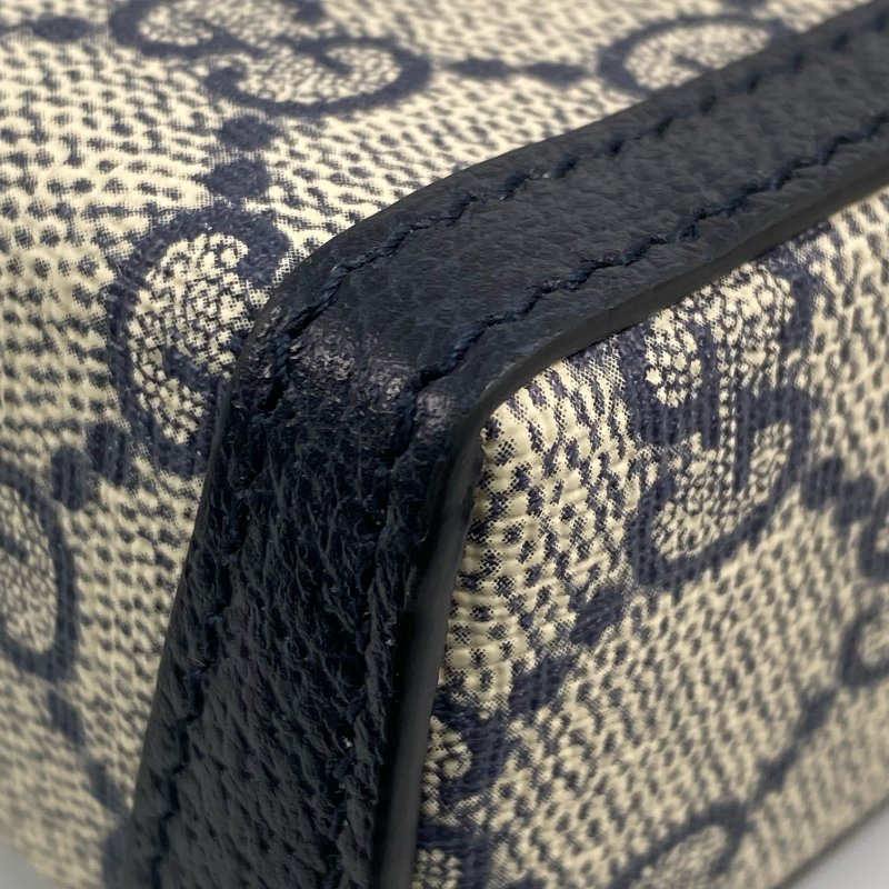 ☆Gucci古馳 Beige, Navy Coated Canvas GG Monogram Shoulder Bag 625615 米色, 深藍色塗層帆布 GG花紋肩背袋 625615 -267001483-9