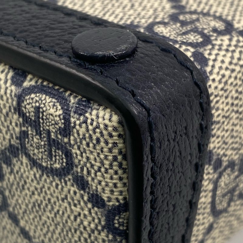 ☆Gucci古馳 Beige, Navy Coated Canvas GG Monogram Shoulder Bag 625615 米色, 深藍色塗層帆布 GG花紋肩背袋 625615 -267001483-10