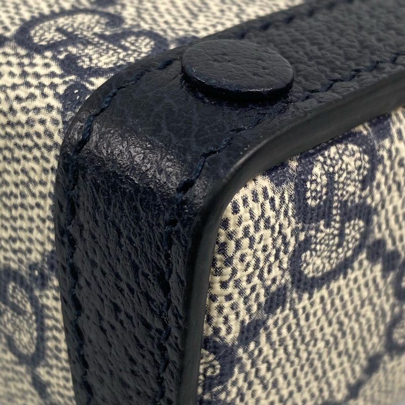 ☆Gucci古馳 Beige, Navy Coated Canvas GG Monogram Shoulder Bag 625615 米色, 深藍色塗層帆布 GG花紋肩背袋 625615 -267001483-11