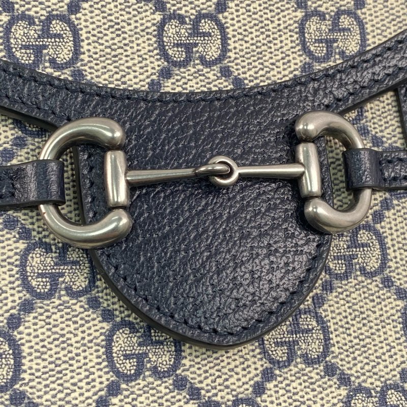 ☆Gucci古馳 Beige, Navy Coated Canvas GG Monogram Shoulder Bag 625615 米色, 深藍色塗層帆布 GG花紋肩背袋 625615 -267001483-12