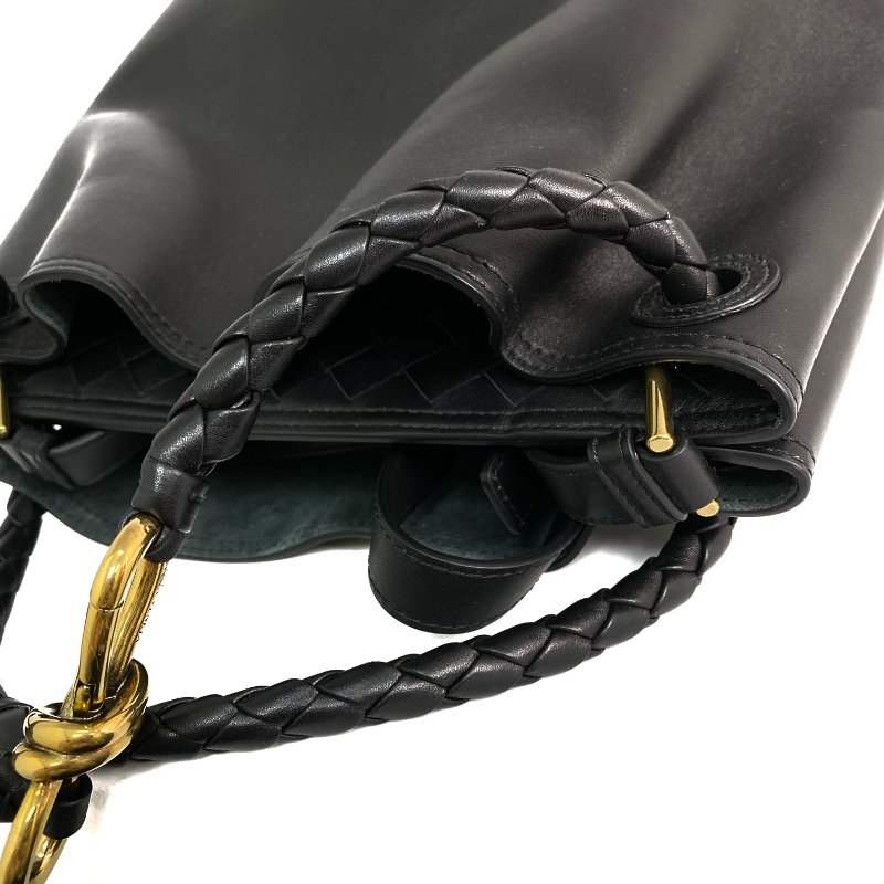 △ Bottega Veneta 寶緹嘉 Andiamo Black Calfskin Bucket Bag 黑色小牛皮水桶袋 -267000150-11