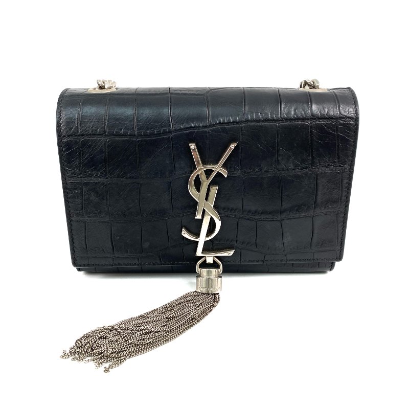 ☆ Saint Laurent 聖羅蘭 Black Calfskin Kate Tassel Chain Shoulder Bag 黑色小牛皮鏈條肩背袋 - 267001751-1