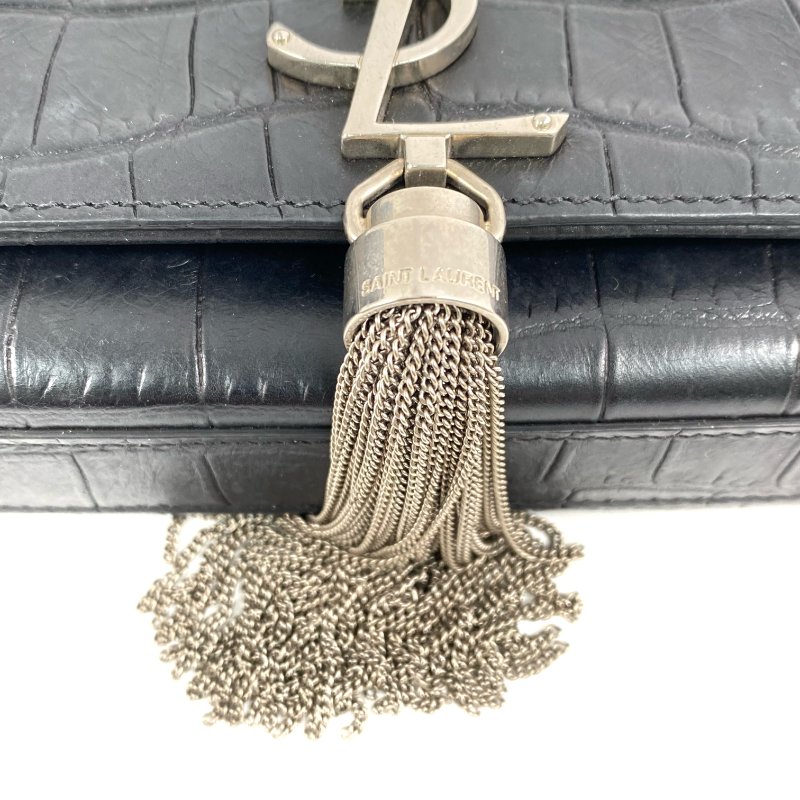 ☆ Saint Laurent 聖羅蘭 Black Calfskin Kate Tassel Chain Shoulder Bag 黑色小牛皮鏈條肩背袋 - 267001751-14