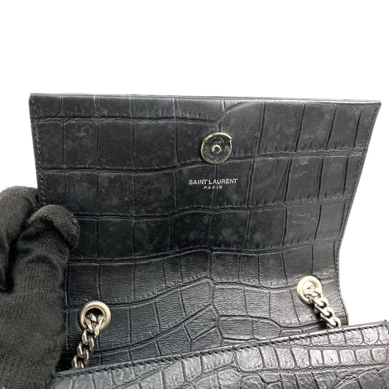 ☆ Saint Laurent 聖羅蘭 Black Calfskin Kate Tassel Chain Shoulder Bag 黑色小牛皮鏈條肩背袋 - 267001751-19