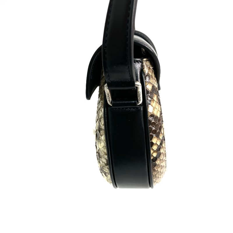 ☆Celine思琳 Besace 16 Brown, Black Python Skin, Calfskin Shoulder Bag 啡色,黑色蛇皮,小牛皮肩背袋 -267001749-2