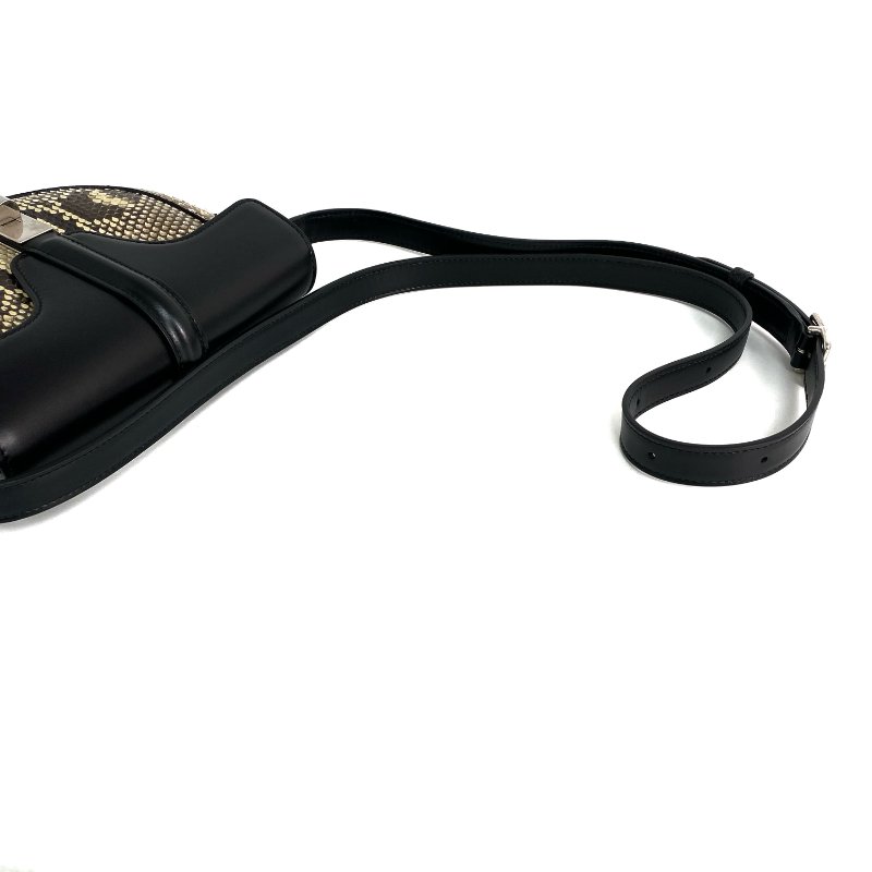 ☆Celine思琳 Besace 16 Brown, Black Python Skin, Calfskin Shoulder Bag 啡色,黑色蛇皮,小牛皮肩背袋 -267001749-9