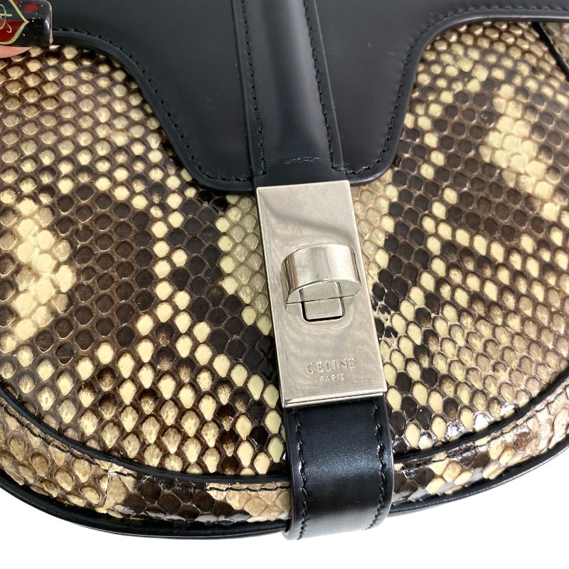 ☆Celine思琳 Besace 16 Brown, Black Python Skin, Calfskin Shoulder Bag 啡色,黑色蛇皮,小牛皮肩背袋 -267001749-12