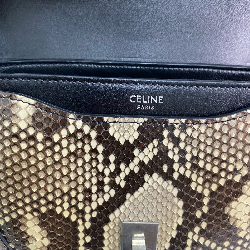 ☆Celine思琳 Besace 16 Brown, Black Python Skin, Calfskin Shoulder Bag 啡色,黑色蛇皮,小牛皮肩背袋 -267001749-17