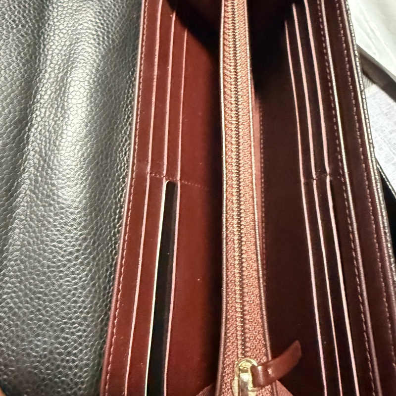 CHANEL經典雙 C LOGO 黑色荔枝牛皮金釦翻蓋長夾 發財包-4