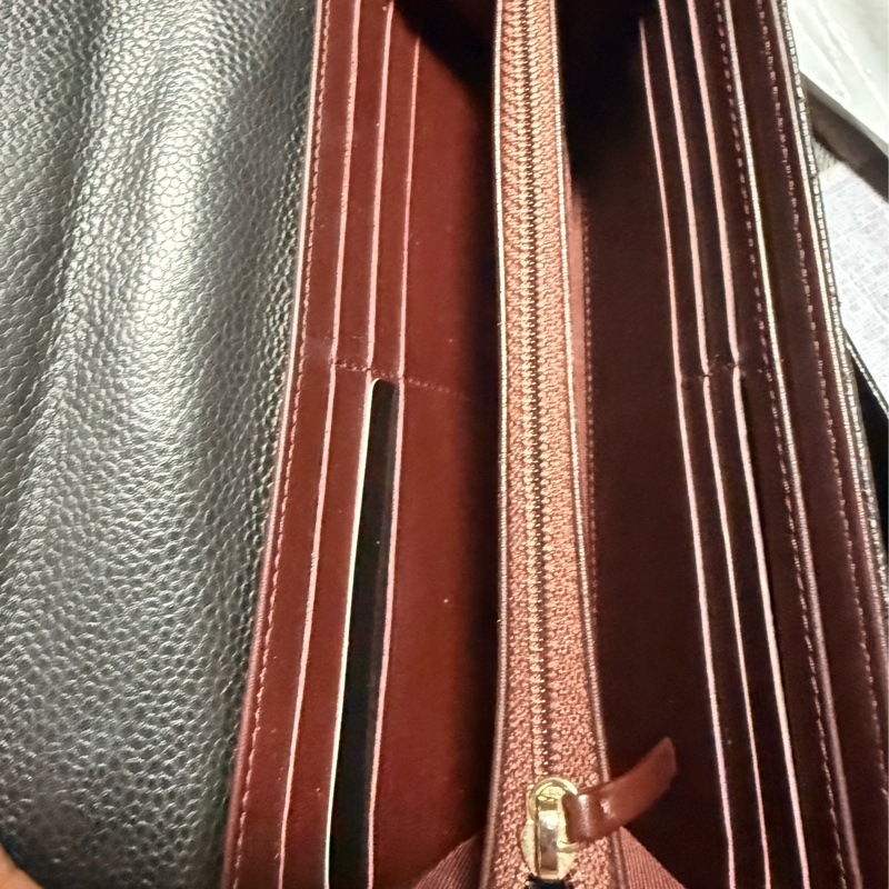 CHANEL經典雙 C LOGO 黑色荔枝牛皮金釦翻蓋長夾 發財包-20