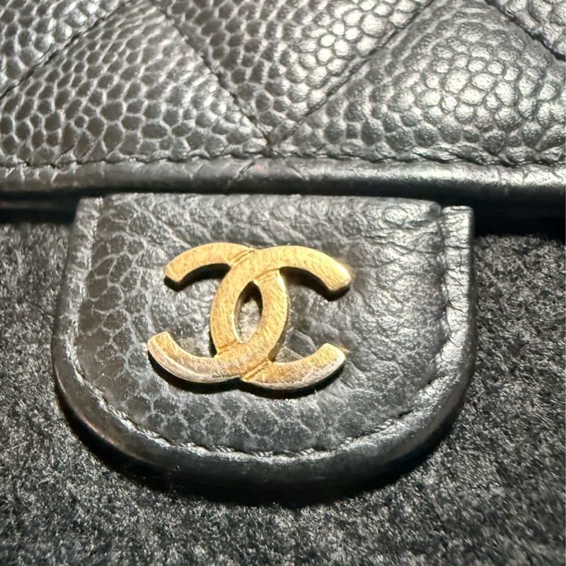 CHANEL經典雙 C LOGO 黑色荔枝牛皮金釦翻蓋長夾 發財包-25