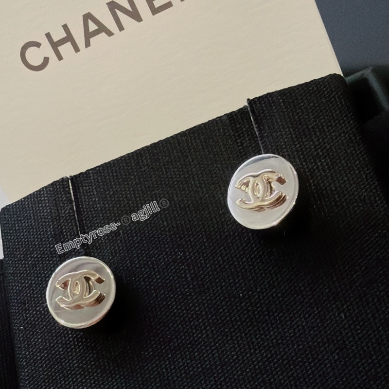 Chanel 雙色金銀立體 小圓丁耳環✨全新品-1