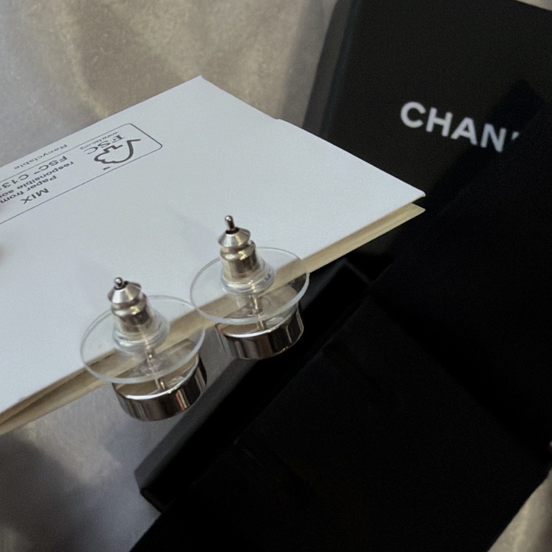 Chanel 雙色金銀立體 小圓丁耳環✨全新品-6