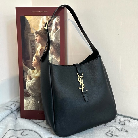 【全🆕】YSL hobo small LE5A7 黑金色 Logo粒面牛皮 Hobo 小號 small Black單肩包 手提包